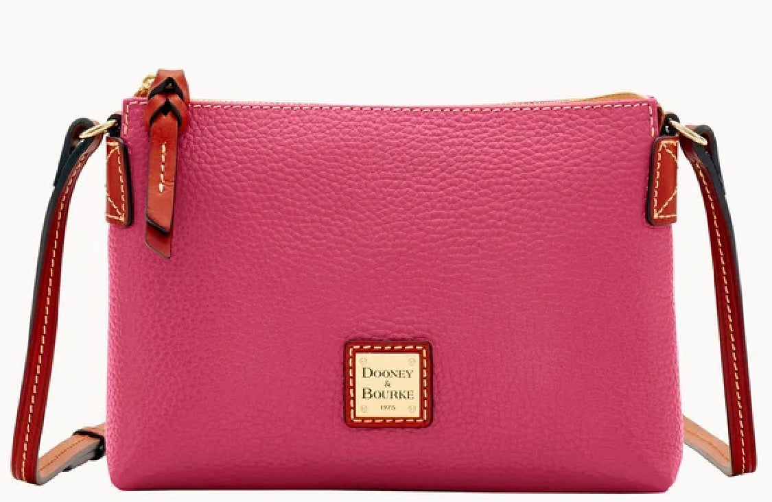 Dooney & Bourke Pebble Grain Crossbody Pouchette Hot Pink